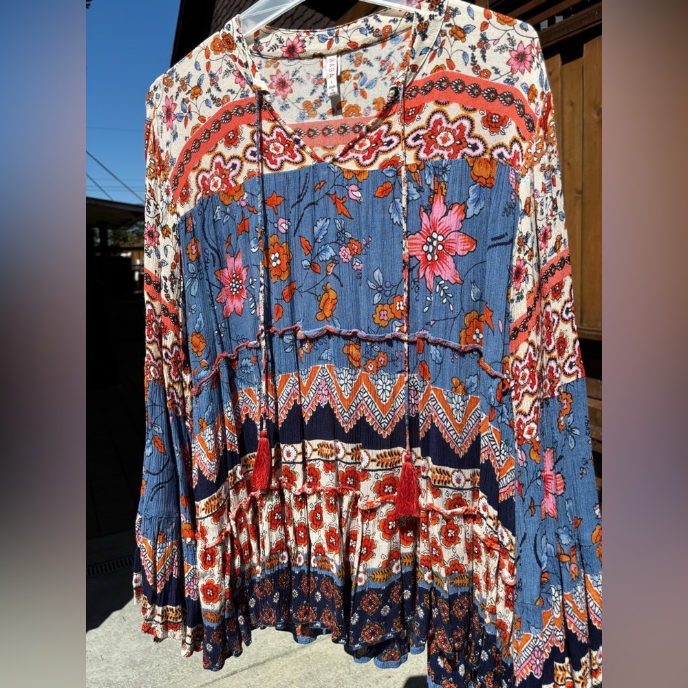 RAGA Floral Bohemian Sun Daze Blouse